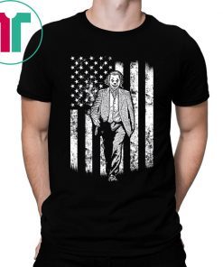 Joker walking on American Flag Shirt