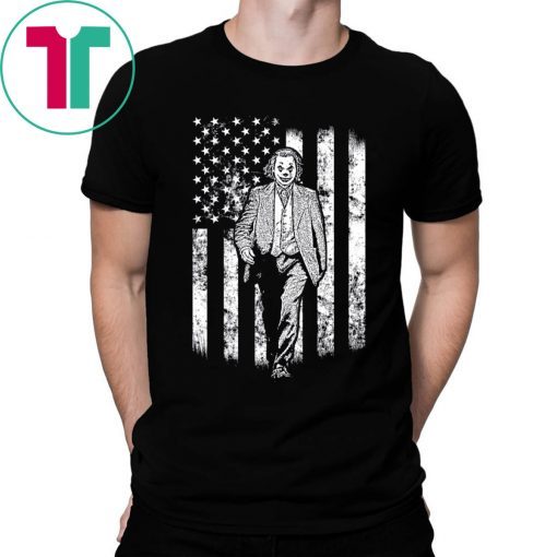 Joker walking on American Flag Shirt