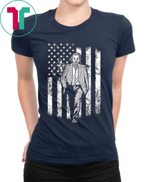 Joker walking on American Flag Shirt