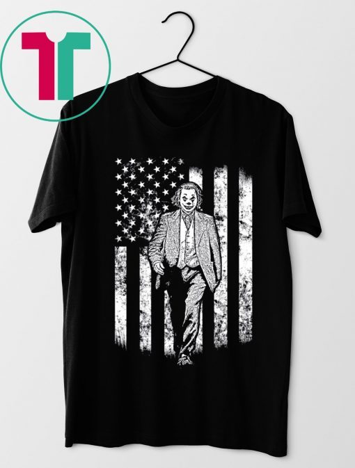 Joker walking on American Flag Shirt