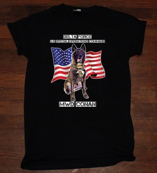 MWD Conan Delta Force Special Operations Command US Flag Unisex T-Shirt
