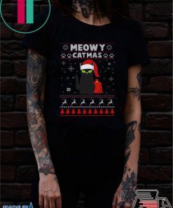 Meowy Christmas Ugly Sweater Crewneck Sweatshirt Christmas T-Shirt
