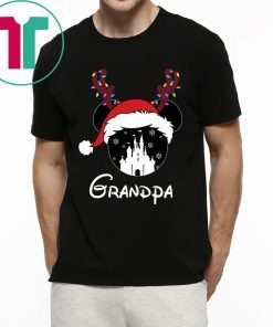 Reindeer Mickey Grandpa Disney Castle Family Christmas T-Shirts