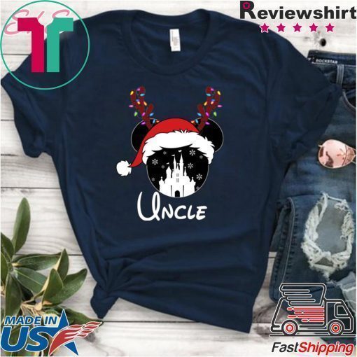 Reindeer Mickey Uncle Disney Castle Family Christmas T-Shirt