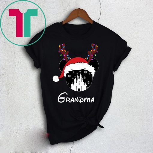 Reindeer Minnie Grandma Disney Castle Family Christmas Shirt