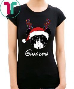 Reindeer Minnie Grandma Disney Castle Family Christmas Shirt