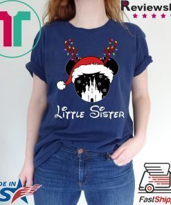 Reindeer Minnie Little Sister Disney Castle Family Christmas T-Shirt