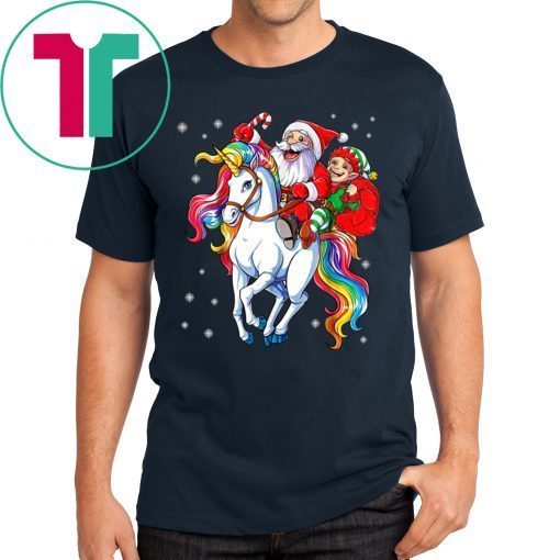 Santa And Elf Riding Unicorn Christmas 2020 Shirt