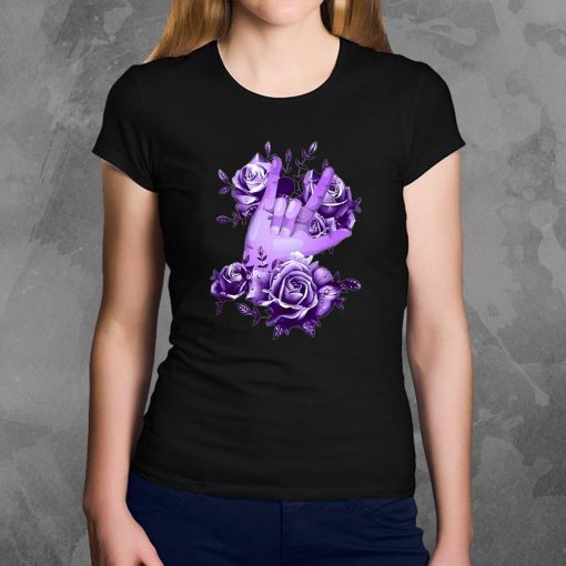 Sign language rose purple Shirt