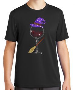 Witch wine glitter halloween Shirt