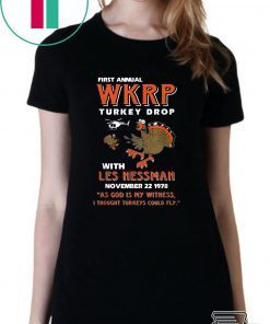 Wkrp-Turkey-Drop Funny Thanksgiving Fall Gift Men Women T-Shirt