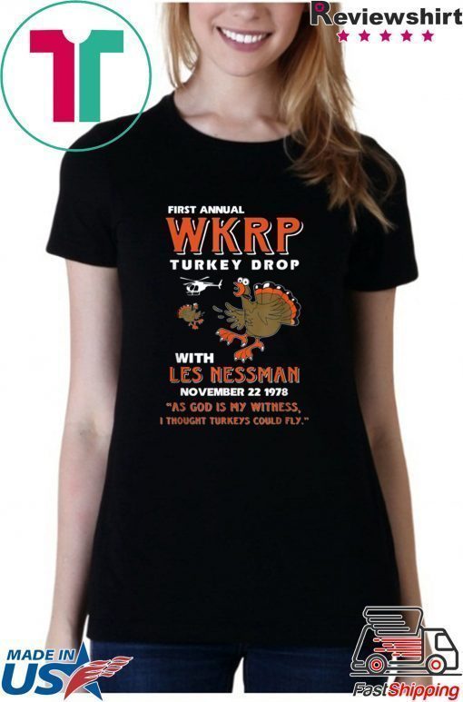 Wkrp-Turkey-Drop Funny Thanksgiving Fall Gift Men Women T-Shirt