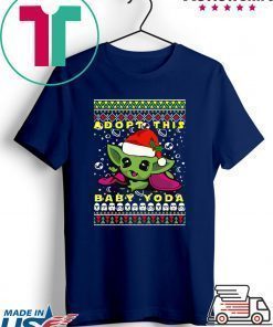 Adopt This Baby Yoda Santa Hat Ugly Christmas Shirt