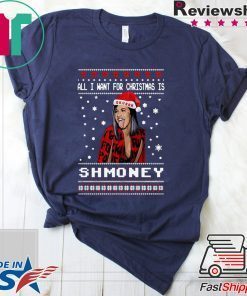 All I Want For Christmas Is Shmoney Cardi B Okurrr Ugly Christmas T-Shirt