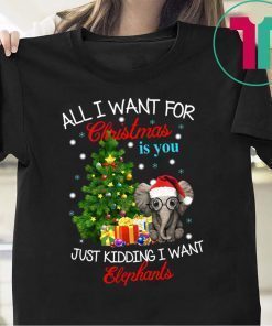 All I want for Christmas is you Just kidding I want Elephants T-Shirt