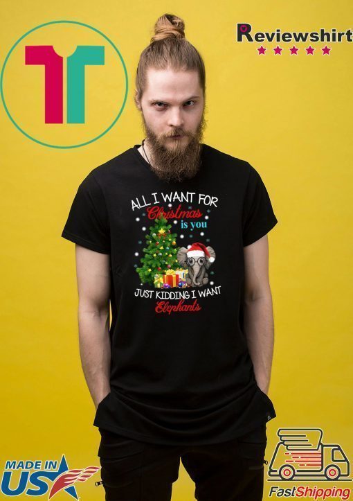 All I want for Christmas is you Just kidding I want Elephants T-Shirt