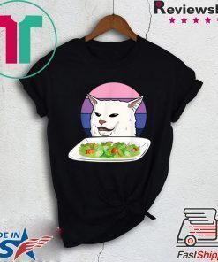 Angry women yelling at confused cat at dinner table meme 2020 Tee Shirt