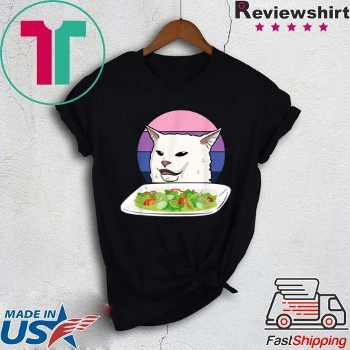 Angry women yelling at confused cat at dinner table meme 2020 Tee Shirt