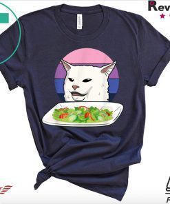 Angry women yelling at confused cat at dinner table meme 2020 Tee Shirt