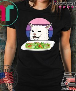 Angry women yelling at confused cat at dinner table meme 2020 Tee Shirt