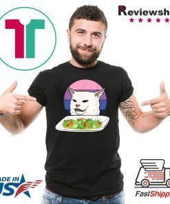 Angry women yelling at confused cat at dinner table meme 2020 Tee Shirt