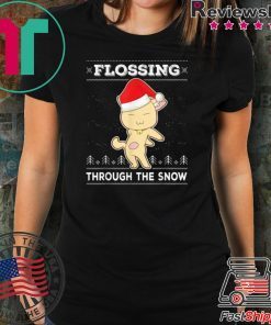 Awesome Flossing Through The Snow Cat Ugly Christmas Shirt