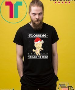 Awesome Flossing Through The Snow Cat Ugly Christmas Shirt