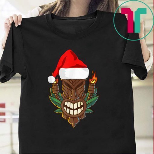 Awesome Tiki with Santa Hat Christmas Hawaii Shirt