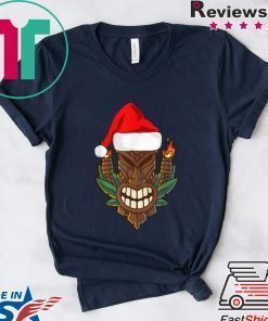 Awesome Tiki with Santa Hat Christmas Hawaii Shirt