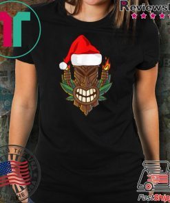 Awesome Tiki with Santa Hat Christmas Hawaii Shirt