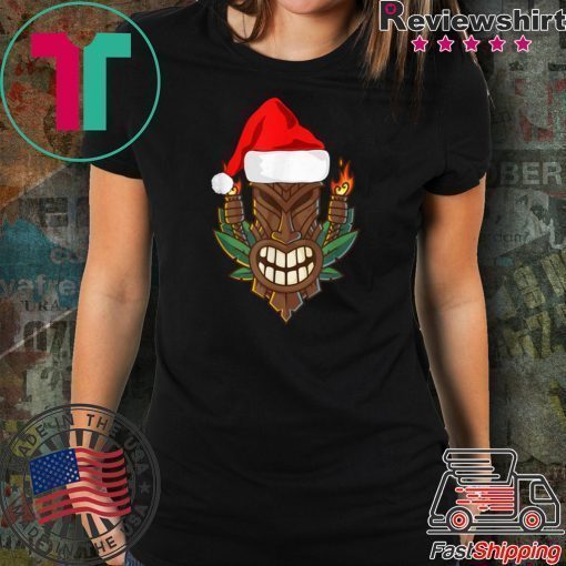 Awesome Tiki with Santa Hat Christmas Hawaii Shirt