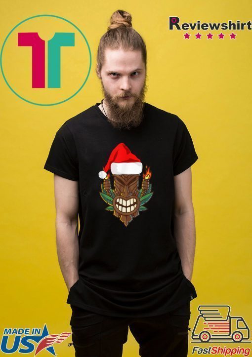 Awesome Tiki with Santa Hat Christmas Hawaii Shirt