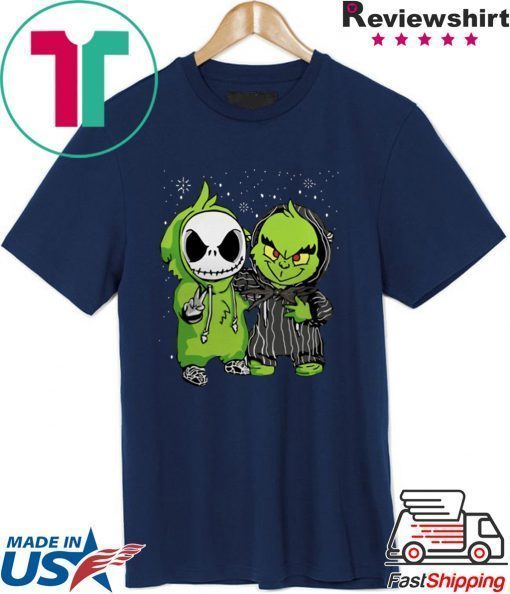 Baby Jack Skellington And Grinch Snow Christmas Shirt