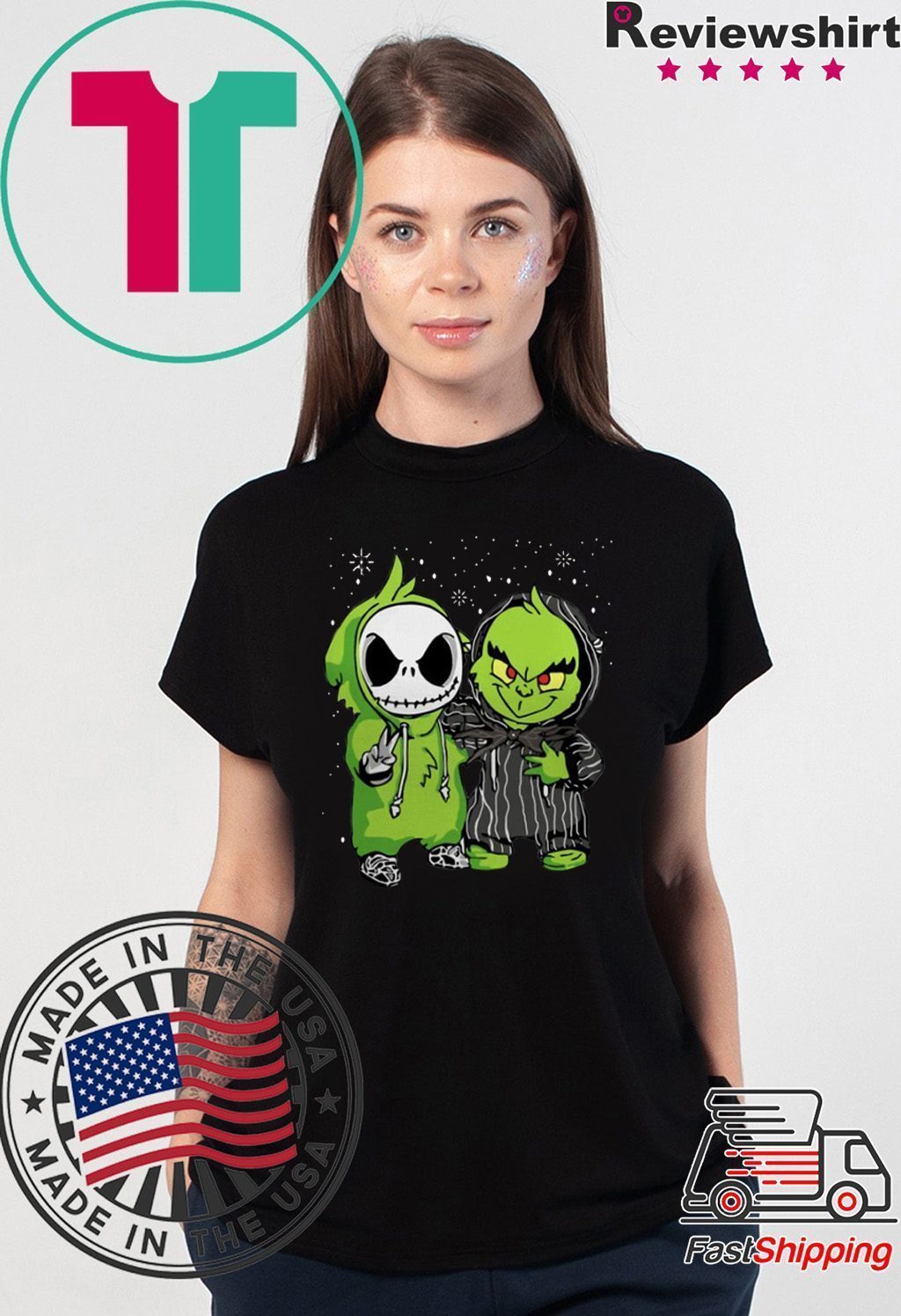 Download Baby Jack Skellington And Grinch Snow Christmas Shirt ...