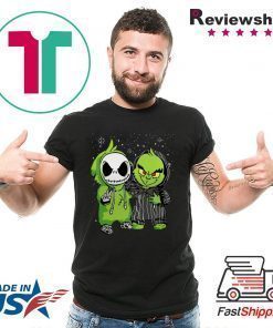 Baby Jack Skellington And Grinch Snow Christmas Shirt