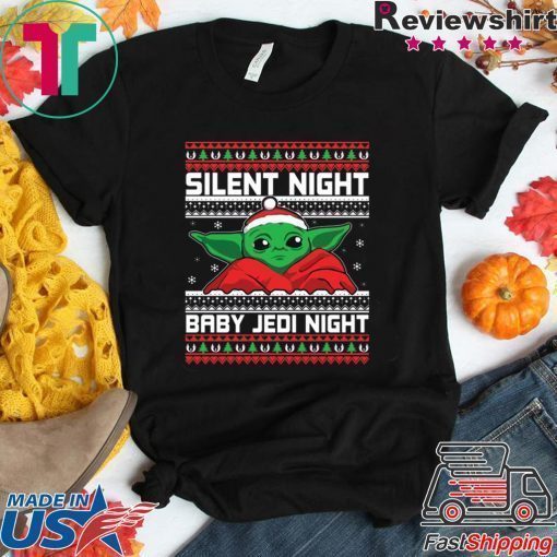 Baby Yoda Silent Night Baby Jedi Night Christmas Shirt