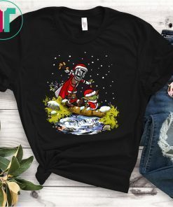 Baby Yoda Star Wars Walking Under The Snow Christmas Shirt