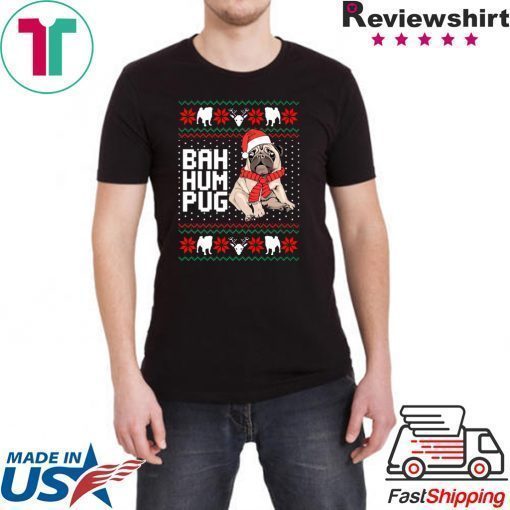 Bad Hum Pug Christmas T-Shirt