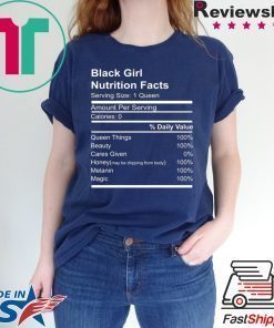 Black Girl Nutritional Facts White Shirt