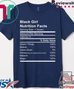 Black Girl Nutritional Facts White Shirt