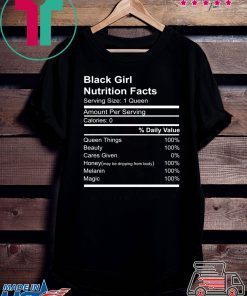 Black Girl Nutritional Facts White Shirt