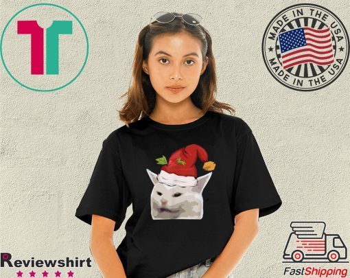 Confused Cat Meme Dank Table I Funny XMAS T-Shirt