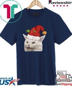 Confused Cat Meme Dank Table I Funny XMAS T-Shirt