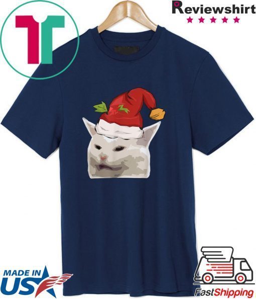 Confused Cat Meme Dank Table I Funny XMAS T-Shirt