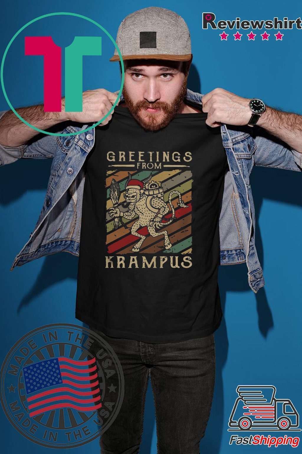 GREETINGS FROM KRAMPUS VINTAGE SHIRT - ShirtsMango Office