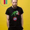 Grinch hand holding US postal service ornament shirt