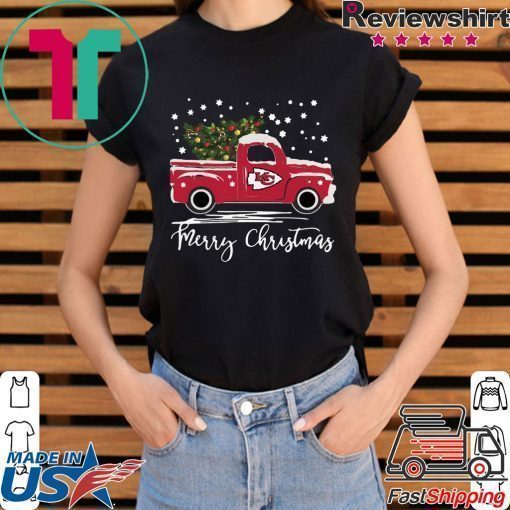 Kansas City Chiefs pickup truck Merry Christmas shirt