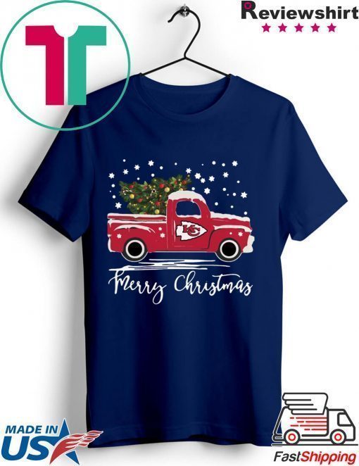 Kansas City Chiefs pickup truck Merry Christmas shirt