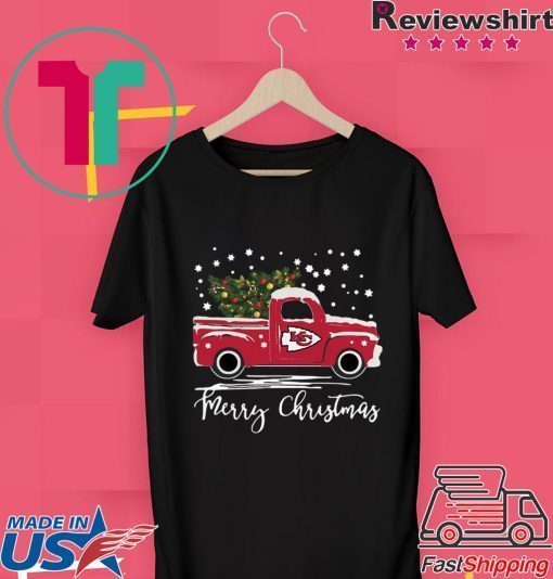 Kansas City Chiefs pickup truck Merry Christmas shirt