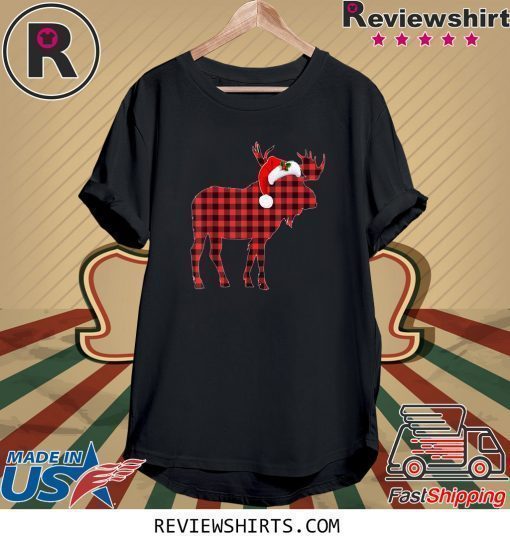 Matching Family Christmas Moose Plaid Pajama Shirt